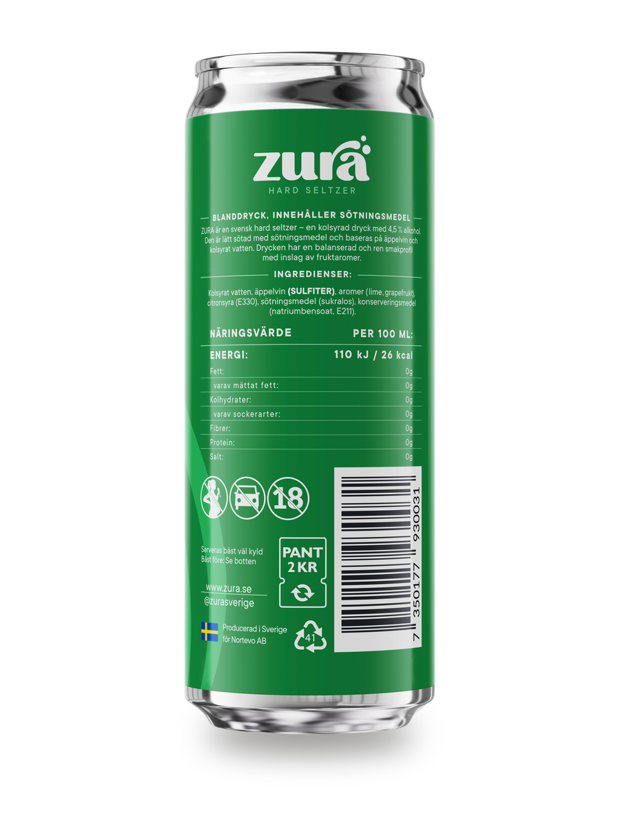 Zura Lime & Grapefrukt — baksidan